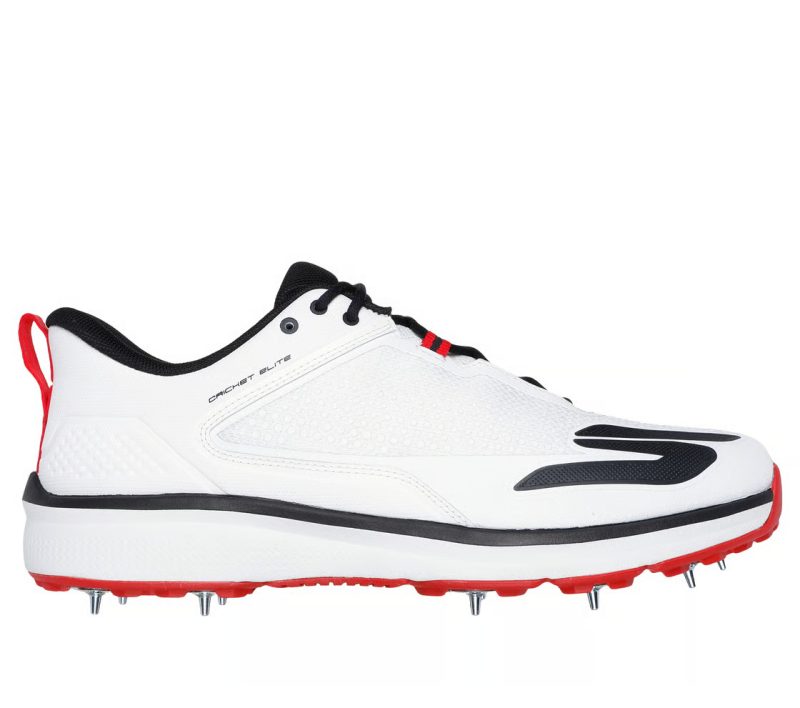 SKECHERS CRICKET ELITE - 11 SPIKE SHOES WHITE / BLUE / RED