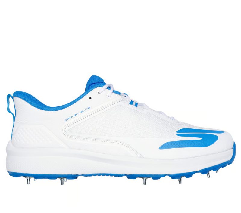 SKECHERS CRICKET ELITE - 11 SPIKE SHOES WHITE / BLUE