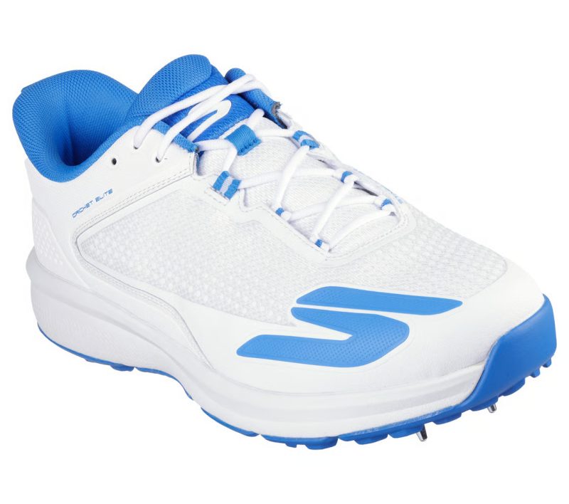 SKECHERS CRICKET ELITE - 11 SPIKE SHOES WHITE / BLUE